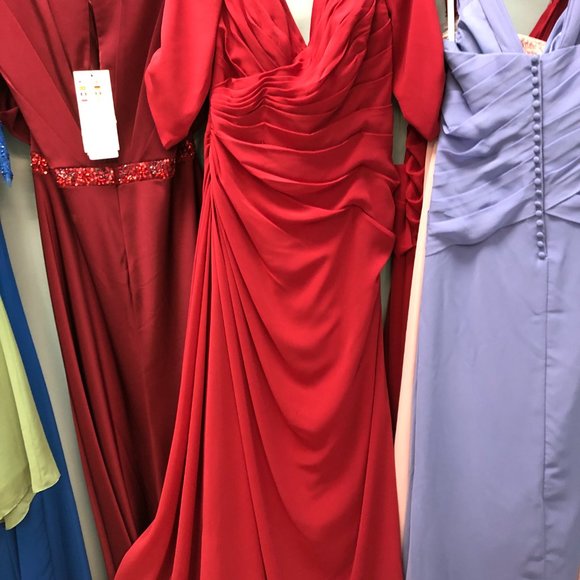 NEW MAROON Claret Mother of the Bride/Groom Elegant Formal Holiday Dress SIZE 10 - Picture 9 of 12